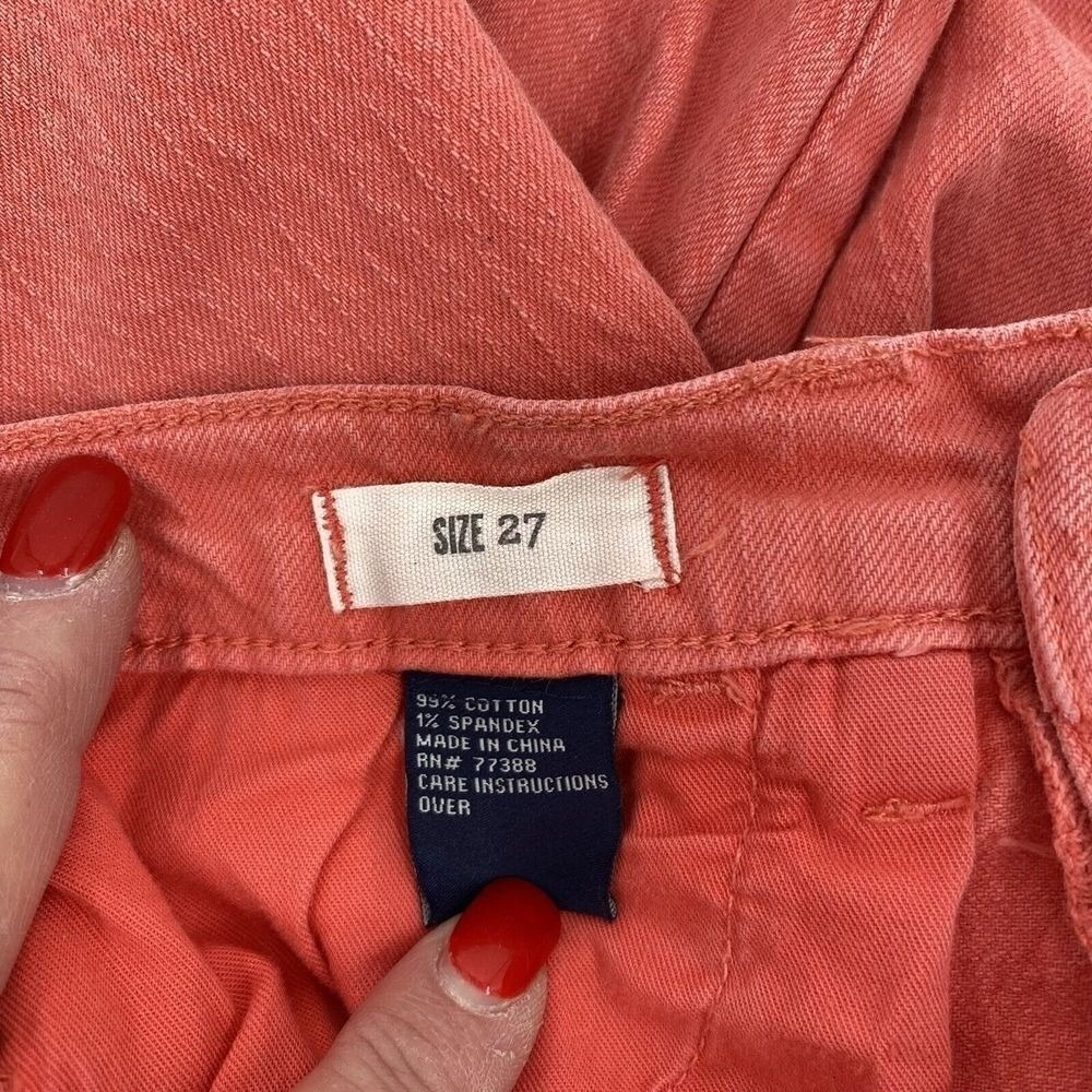 Madewell Women 27 Skinny Ankle Jeans Coral Pink Stretch Denim Mid Rise Pants - Picture 8 of 9